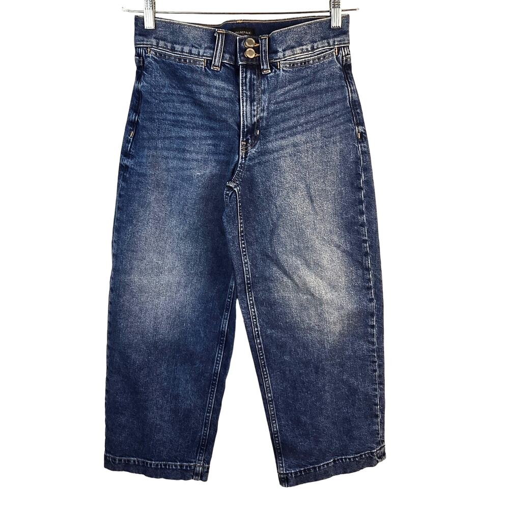 Banana Republic Jeans Women's 27 High Rise Wide Leg Crop Faded Casual Preppy